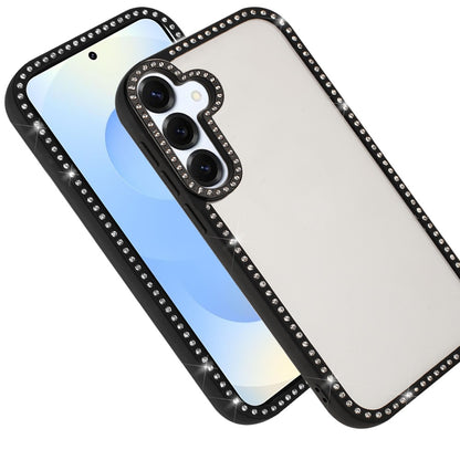 For Samsung Galaxy S25 /S24 Diamond Full Rhinestone Clear Hybrid Protective, Sparkly Bling Transparent Shockproof Bumper All Around Case Cover