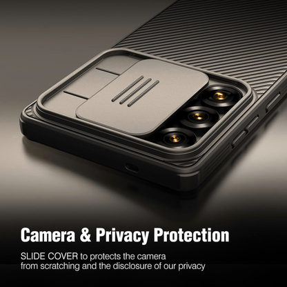 For Samsung Galaxy S25 Fan Edition /Galaxy S25 FE Hybrid Dual Layer Phone Case with Slide Camera Protector, Slim TPU Hard Protection Shockproof Case Cover