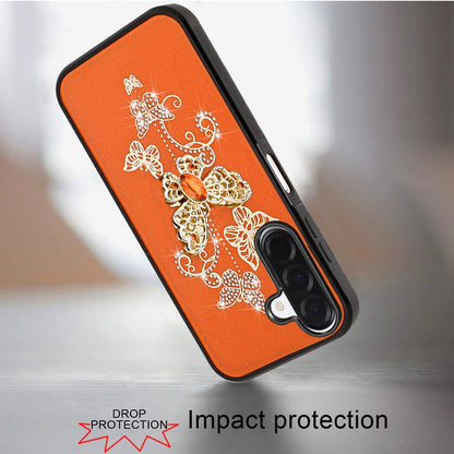 For Samsung Galaxy A17 5G Diamonds 3D Butterfly Bling Sparkly Glitter Ornaments Engraving Hybrid with Stand Fashion Case Cover
