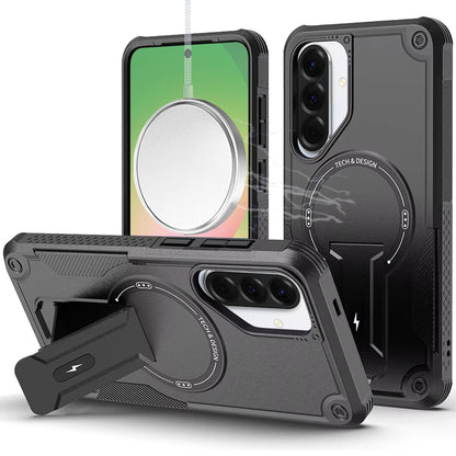 For Samsung Galaxy A57 Magnetic Invisible Kickstand Holder with Magsafe, Slim Fit Shockproof Hybrid Military Grade Heavy Duty Case Cover
