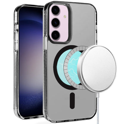 Phone Case for Samsung Galaxy S23 Transparent Magnetic Shockproof Ultra Thick TPU Hybrid Durable Clear Heavy Duty Protective Grip Cover Black
