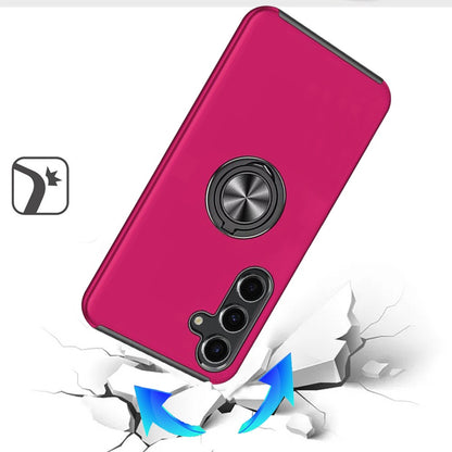 For Samsung Galaxy S25 /S24 Hybrid 360 Degree Rotatable Metal Invisible Ring Stand Holder Slim Fit Magnetic Car Mount Shockproof Case Cover