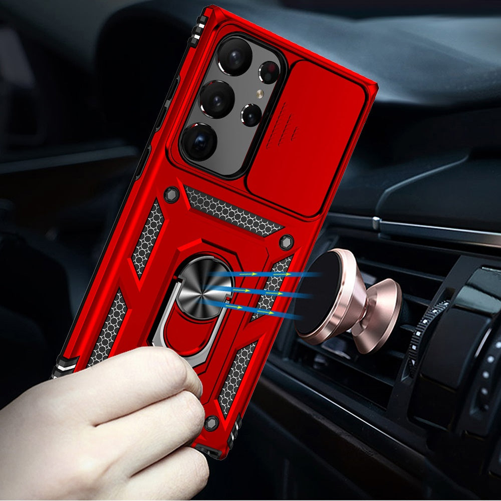 For Samsung Galaxy S25+ /S25 Plus /S24+ Plus Hybrid Ring Shockproof with 360° Rotate Ring Kickstand, Camera Lens Protection, Soft Edge Bumper Case Cover