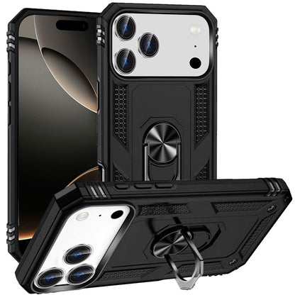 For Apple iPhone 17 Pro (6.3") Hybrid Shockproof Durable 360 Degree Rotatable Ring Stand Holder Kickstand Fit Magnetic Car Mount Case Cover