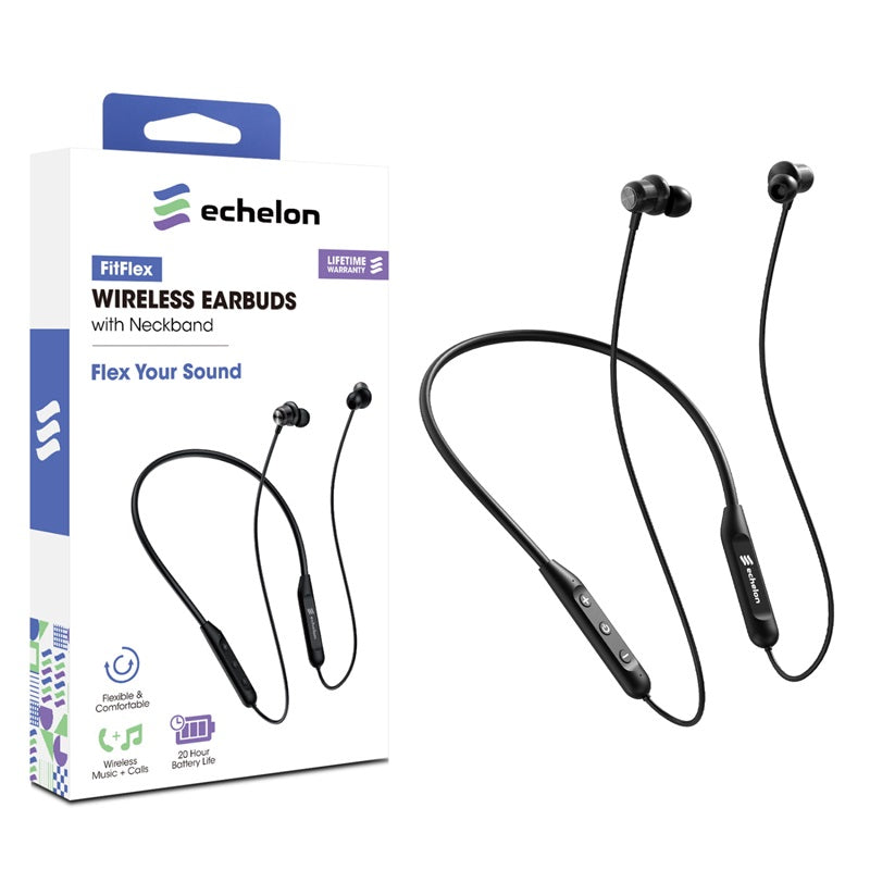 echelon FitFlex Neckband Bluetooth Earbuds - Black, Bluetooth