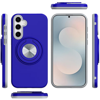 For Samsung Galaxy S26+ / S26 Plus Metal Matte Hybrid with Invisible Rotational Ring Stand, Car Mount Friendly, Military Grade Slim Fit Sturdy Case Cover