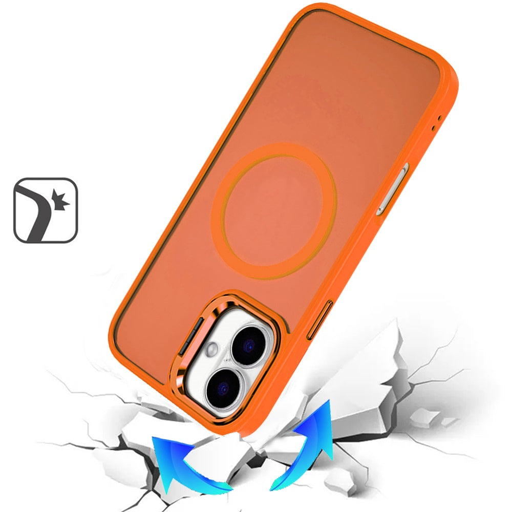 For Apple iPhone 17 (6.3") Heavy Duty Metallic Hybrid Tough TPU with Camera Ring Stand, MagSafe Compatible, Rugged Drop Protection Case Cover