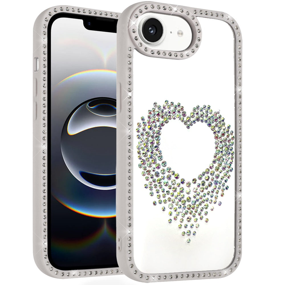 For Samsung Galaxy S26 Angel Hearts Glitter Shimmer Diamond Edge Hybrid Drop Protection Shockproof Design Case Cover