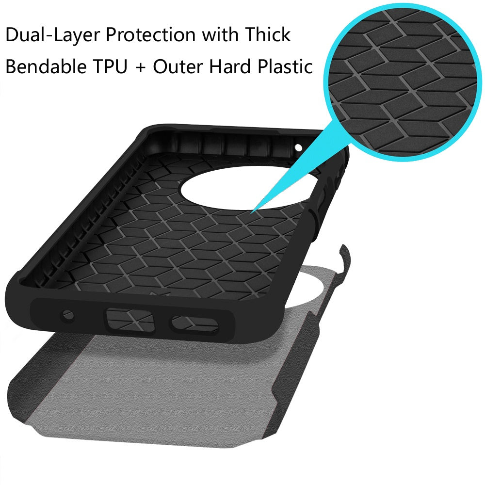 For Motorola Moto G Stylus 5G 2025 Fashion Graphic Design Hybrid 2in1 Tough Hard PC TPU Frame, Magnet Mount Friendly, Shockproof Protection Case Cover Carbon Fiber Black