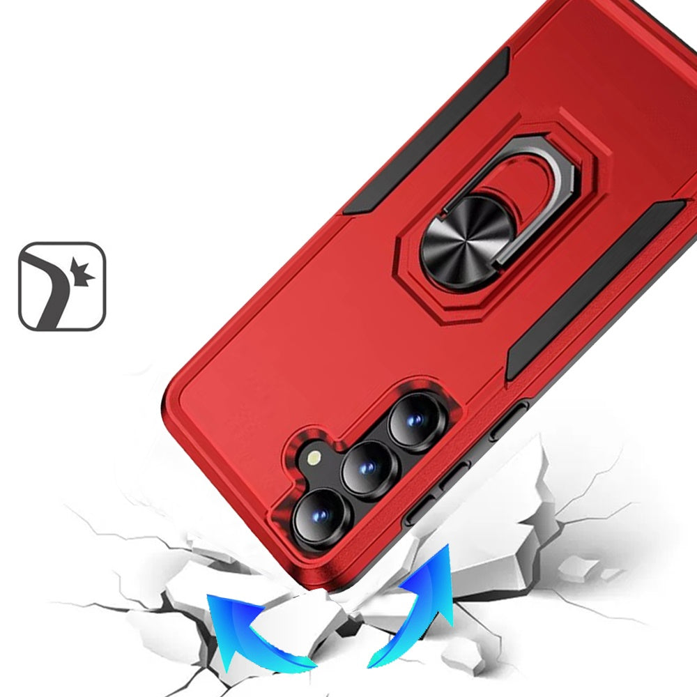 For Samsung Galaxy S26 Hybrid Tough Strong Dual Layer Hard PC TPU with Magnetic Ring Stand Heavy-Duty Armor Design Case Cover