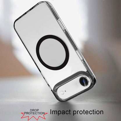 For Apple iPhone 17 Air (6.6") MagSafe Compatible Integrated Technology Clean Transparent Hybrid Armor TPU Frame Case Cover Black