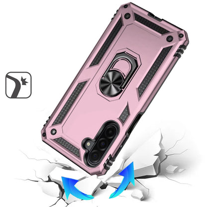 For Samsung Galaxy A17 5G Hybrid Shockproof Durable 360 Degree Rotatable Ring Stand Holder Kickstand Fit Magnetic Car Mount Case Cover