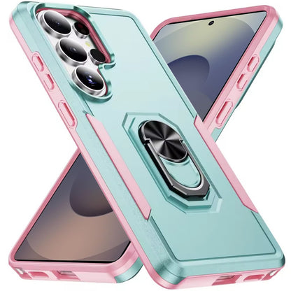 For Samsung Galaxy S26 Ultra Hybrid Rugged Tough 2in1 Drop-Proof Protection Military Grade Armor with Metal Ring Stand Case Cover