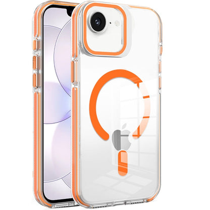 Phone Case for Apple iPhone 17E /16E Magnetic Transparent Tough Hybrid Camera Guard Stand Shockproof Color Edge Rugged Grip Durable Cover Cosmic Orange