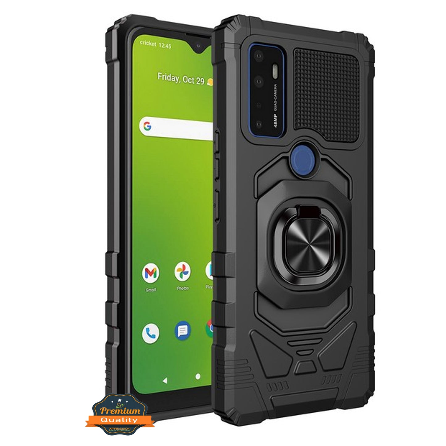 For Samsung Galaxy A36 Hybrid Magnetic Car Mount Ring Kickstand Stand Holder Full-Body Armor Protective [Military Grade] Case Cover