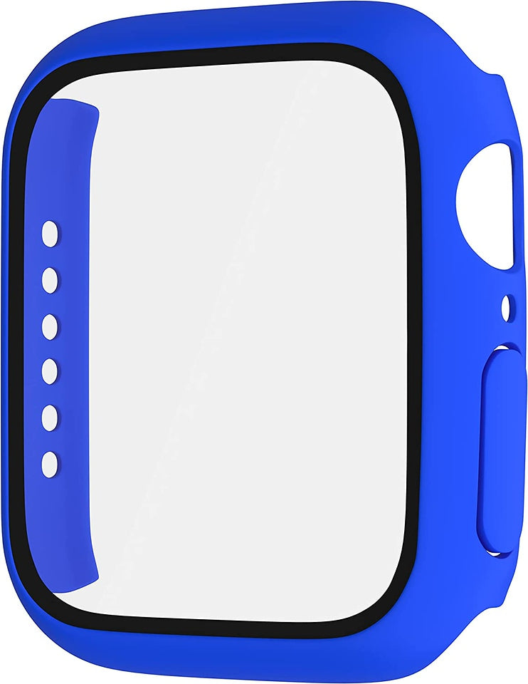 For Apple Watch Size 45mm Slim Hard PC Bumper, Clear Touch Full Coverage with Built in Tempered Glass Screen Protector Case Cover
