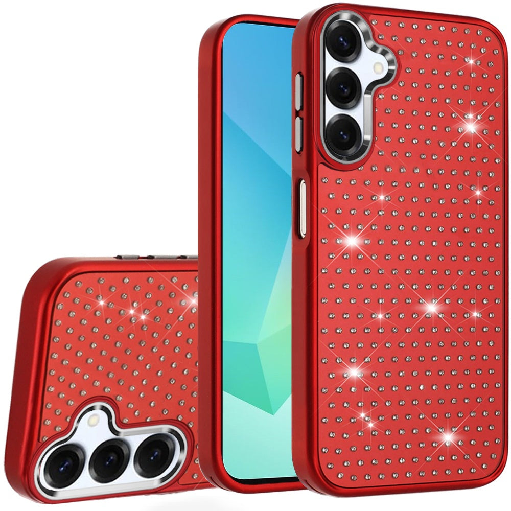 For Samsung Galaxy S25 Ultra Bling Diamond Metallic, Full Sparkle Chrome Edged Hybrid Protective Shockproof Case Cover