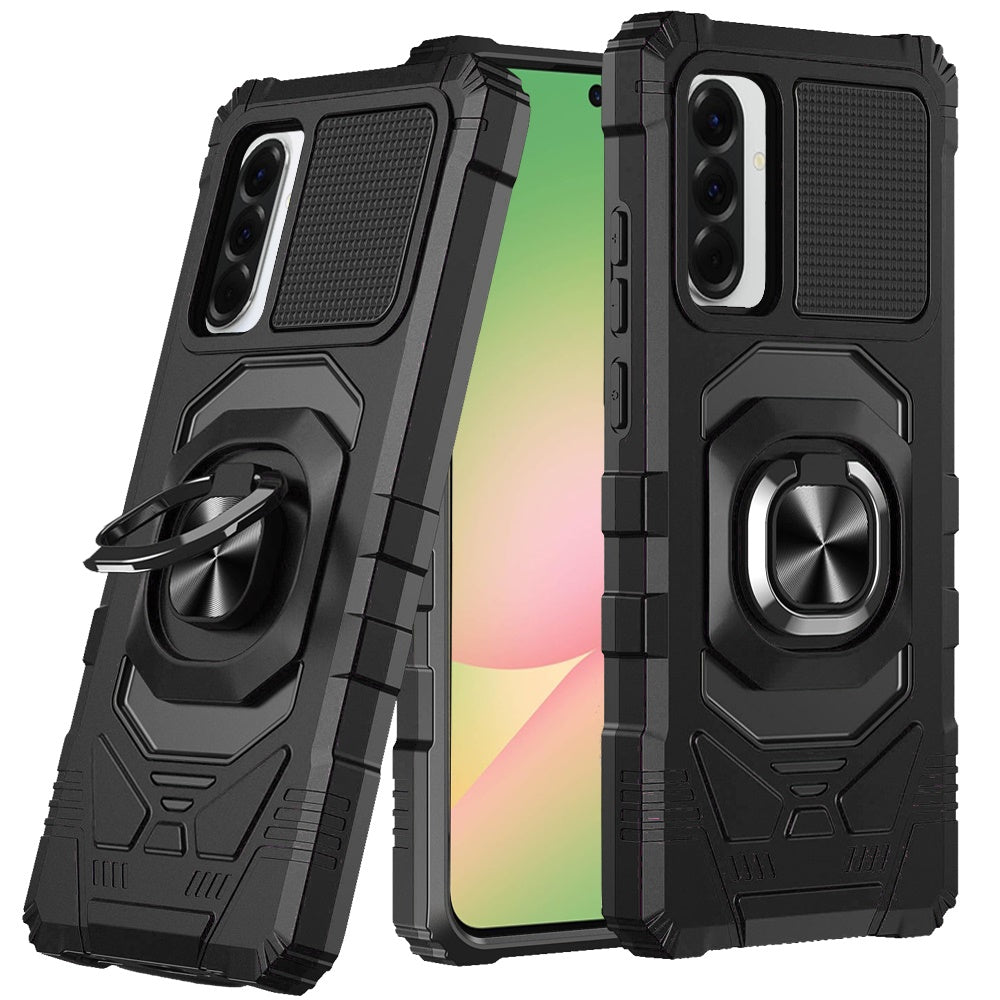 For Samsung Galaxy A57 Hybrid Dual Layer with 360° Rotate Magnetic Ring Stand Holder Kickstand TPU Rugged PC Shockproof Case Cover