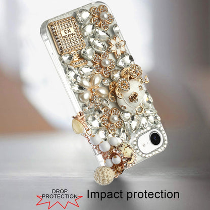 For Apple iPhone 17E /16E Bling Crystal 3D Full Diamonds Luxury Sparkle Rhinestone Hybrid Case Cover