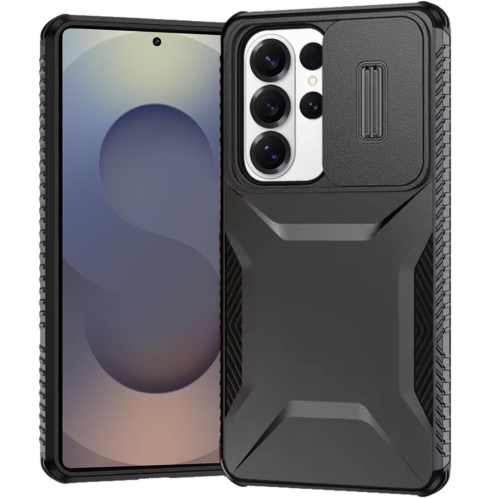 For Samsung Galaxy S26 Ultra Slim Fit Shockproof Hybrid with Slide Camera Window Covering, Rugged Tpu Silicone Hard PC Bumper Case Cover