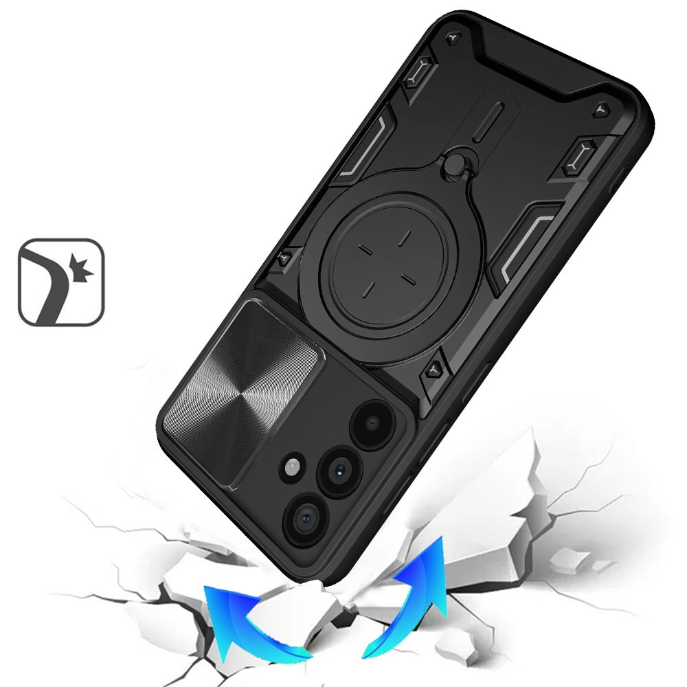 For Samsung Galaxy S25 FE /S25 Fan Edition Hybrid Magnetic 360° Ring Kickstand, MagSafe Compatible, Durable Full Camera Lens Protection Case Cover