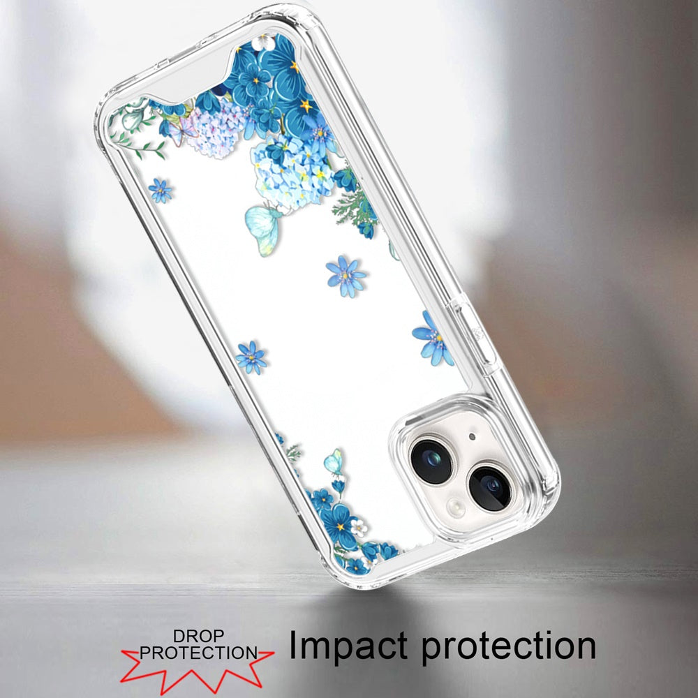 For iPhone 15 (6.1") Beautiful TPU Design, Slim Shockproof Soft Cover for Women and Girls, Stylish Protective Case Cover