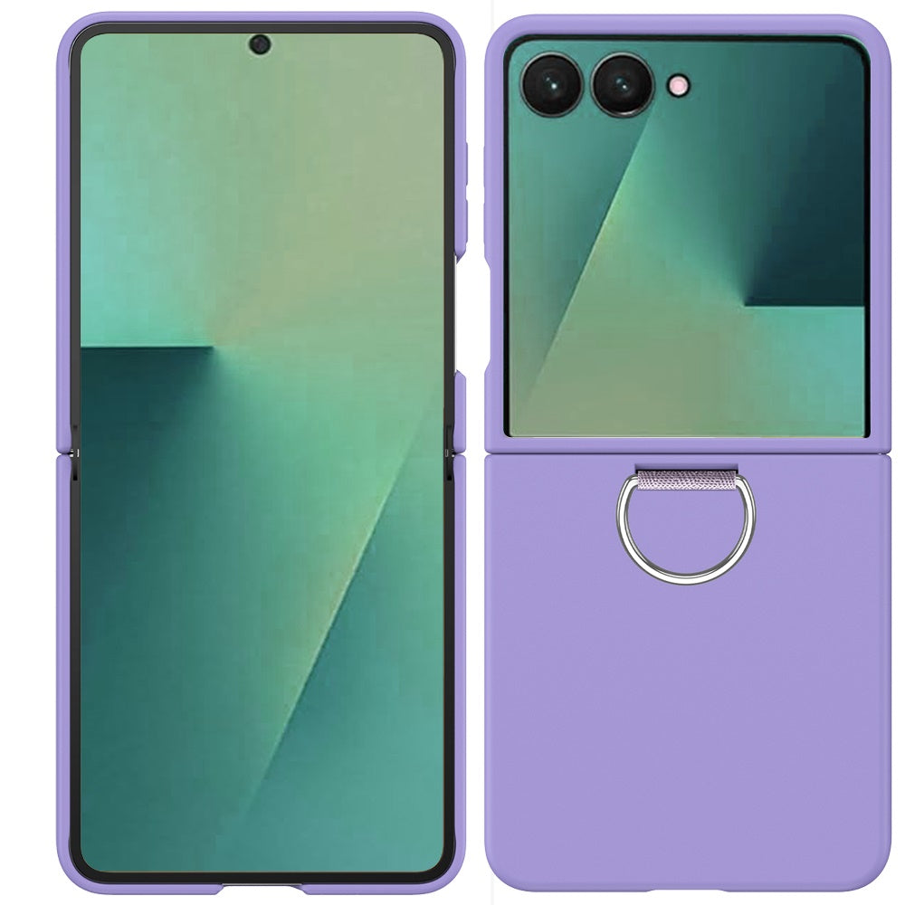 For Samsung Galaxy Z Flip 7 Case with Finger Hook Hybrid Grip Holder, Shockproof Slim Fit Rubber TPU + Hard PC Case Cover