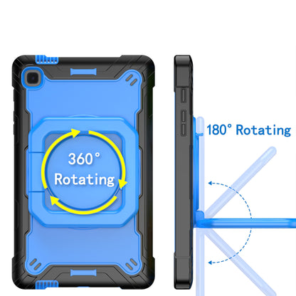 For Tough Hybrid 3 in 1 Case with 180° Rotating Kickstand, Adjustable Shoulder Strap, Shockproof TPU Rubber PC Black / Blue Tablet Case Cover