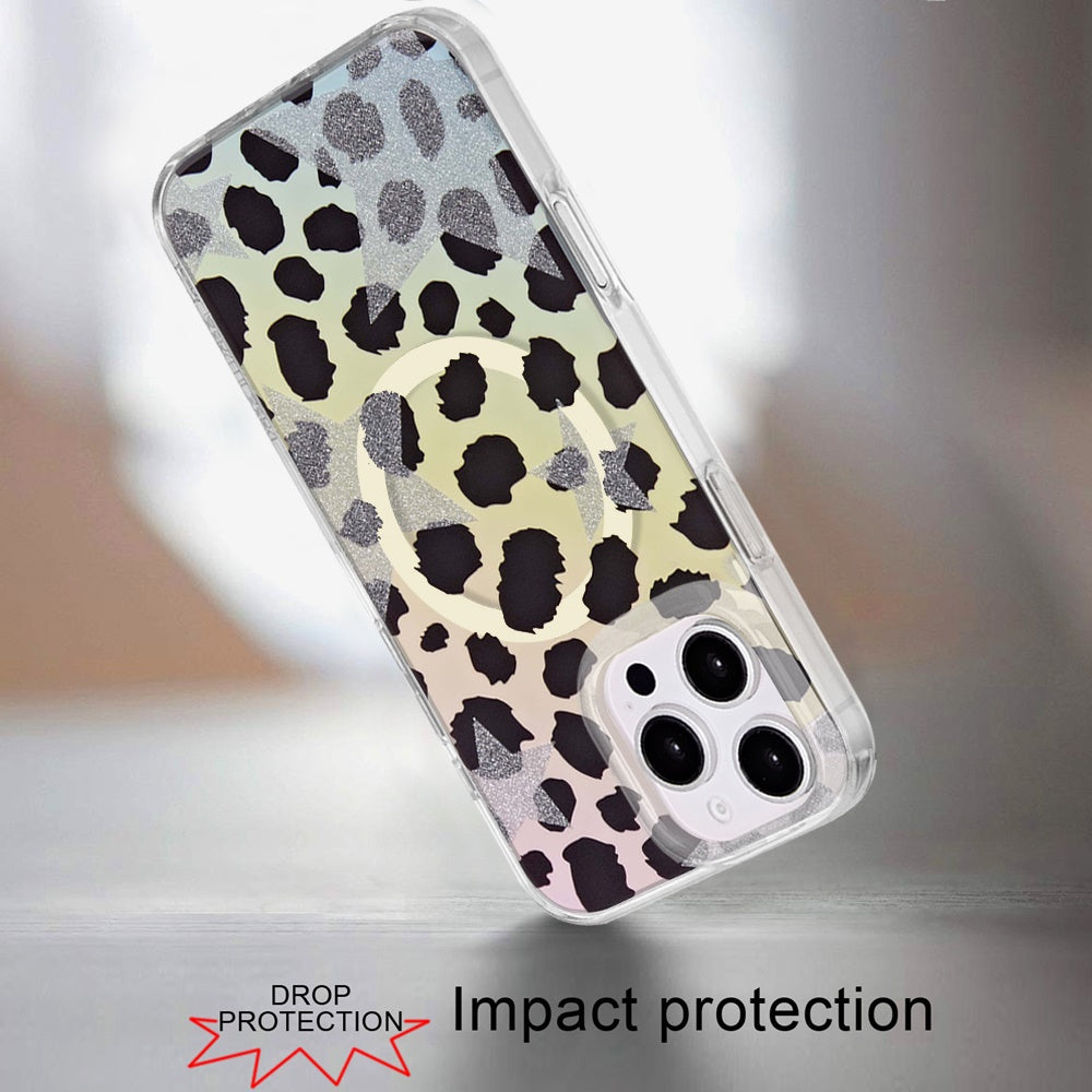 For iPhone 16 Pro Max (6.9") Stylish Pattern Fashion IMD Printed Design TPU Double Layer Slim Shockproof with Magnetic Back Case Cover