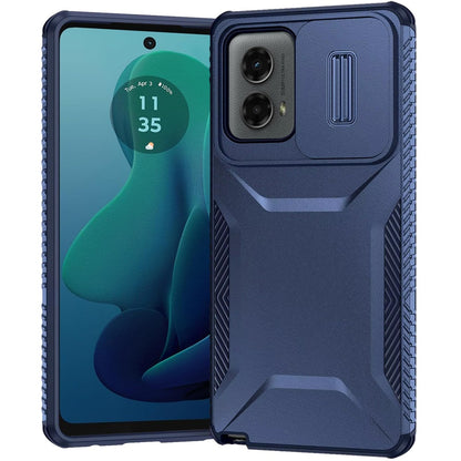 For Samsung Galaxy S23 Ultra Slim Fit Shockproof Hybrid with Slide Camera Window Covering, Rugged Tpu Silicone Hard PC Bumper Case Cover Blue