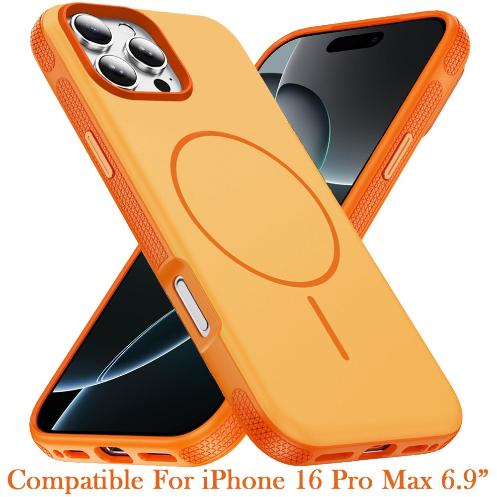 For iPhone 16 Pro Max (6.9") Super Magnetic Premium Edged Core Matte Thick Hybrid Drop Protection Shockproof Design Protector