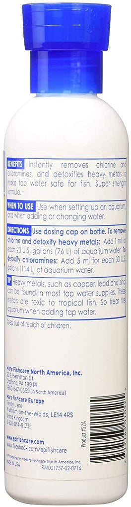 API Tap Water Conditioner Detoxifies Heavy Metals and Dechlorinates Aquarium Water [Aquarium Supplies] 7 oz (9 x 8 oz)