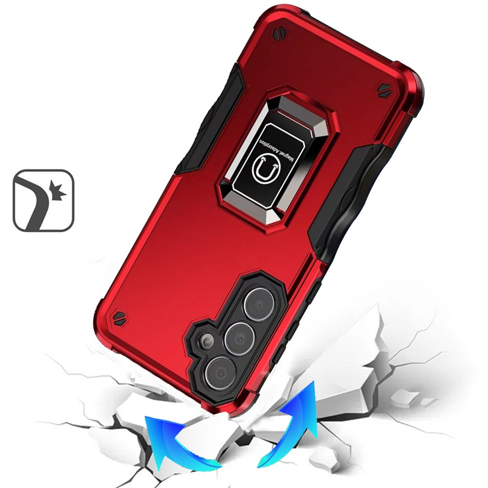 For Samsung Galaxy S25 Ultra Hybrid Stand Magnetic Ring Holder Kickstand Heavy Duty Rugged Drop Silicone & Hard PC Shockproof Case Cover