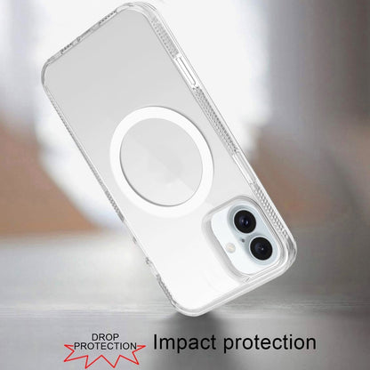 For Apple iPhone 16 Plus MagSafe Compatible Integrated Technology Clean Transparent Hybrid Armor TPU Frame Case Cover Black