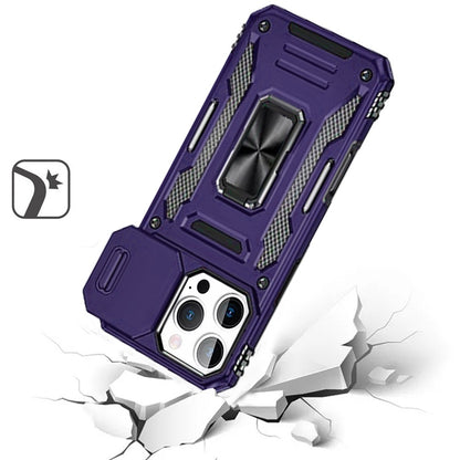 For Samsung Galaxy A57 Tough Hybrid Case with Movable Camera Window & Metal Ring Stand Shockproof Case Cover