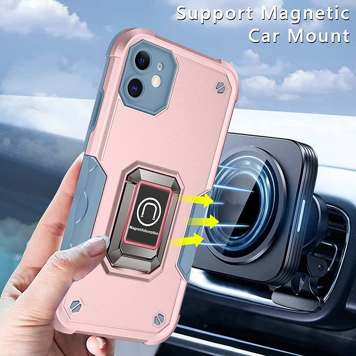 For Samsung Galaxy S25 EDGE Heavy Duty Hybrid 2in1 Hard PC & TPU Rugged Bumper Shockproof with Magnetic Ring Kickstand Protector