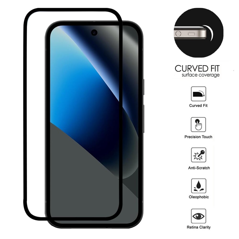 Screen Protector for Google Pixel 10A Tempered Glass Screen Protector HD Clear Black Edge 9H Hardness Bubble Free Fingerprint Easy to Install Black