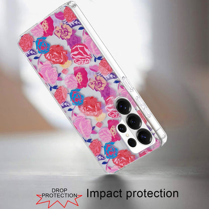 Phone Case for Samsung Galaxy S26 Ultra Shockproof Dual Layer TPU IMD Print Rugged Anti-Slip Grip Drop Protection Scratch Resistant Slim Fit Glossy Floral Heart Aesthetic Cover