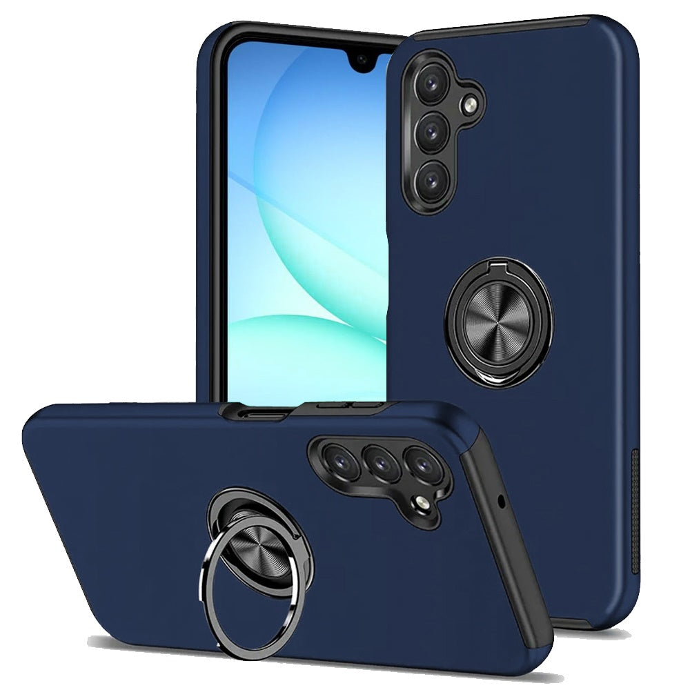 For Samsung Galaxy S25 FE /S25 Fan Edition Hybrid 360 Degree Rotatable Metal Invisible Ring Stand Holder Slim Fit Magnetic Car Mount Shockproof Case Cover Black