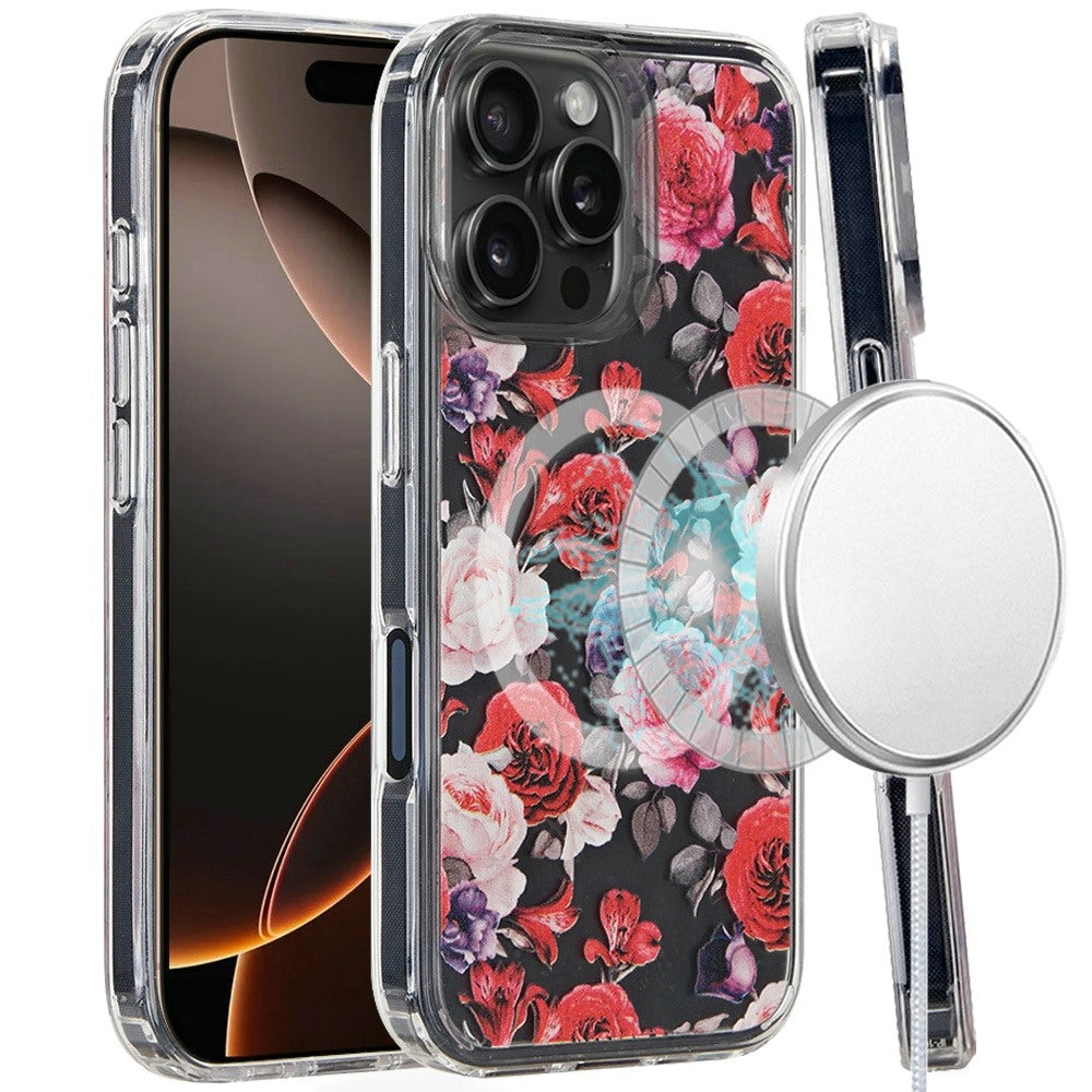 For Apple iPhone 16 Pro Max (6.9") Magsafe Case Cute Pattern Design Durable Shockproof SlimTPU Hard Back [Compatible with Magsafe] Case Cover