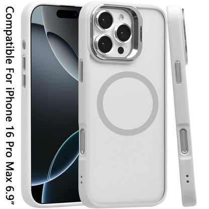 For Apple iPhone 16 Pro Max (6.9") Hybrid Magnetic Cool Case with Camera Stand Fits MagSafe Accessories Shockproof Case Cover