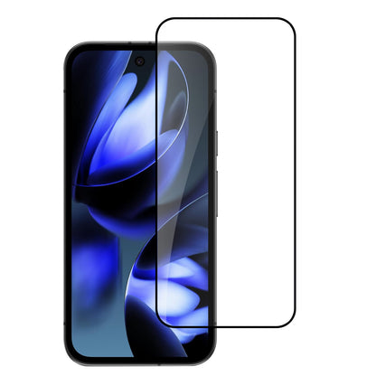 For Google Pixel 9A Tempered Glass Screen Protector [Full Coverage] Curved Black Edged 9H Hardness Glass Screen Protector Case Cover Clear Black