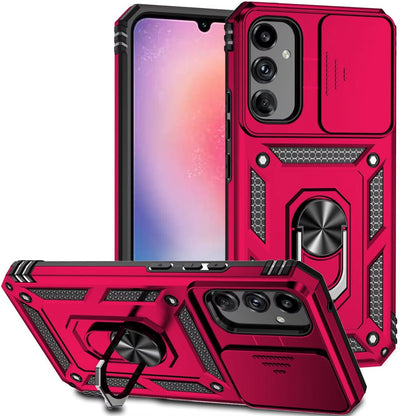 For Samsung Galaxy A26 Hybrid Ring Shockproof with 360° Rotate Ring Kickstand, Camera Lens Protection, Soft Edge Bumper Case Cover