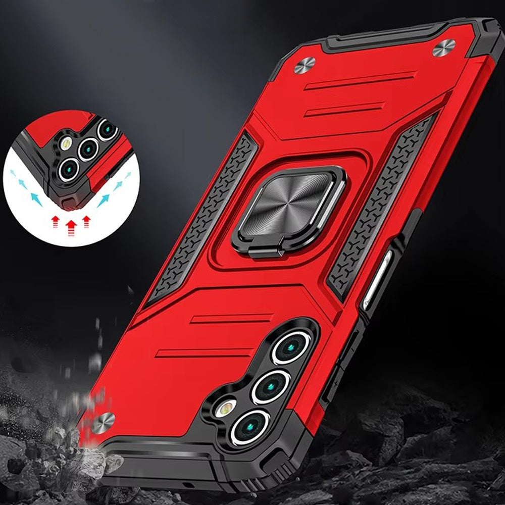 For Samsung Galaxy A16 5G Armor Hybrid with Ring Holder Kickstand Shockproof Heavy-Duty Durable Rugged Dual Layer Case Cover