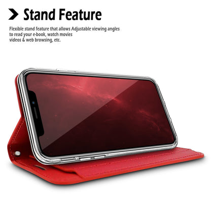 For Motorola Moto G Power 5G 2026 PU leather Wallet 6 Card Slots folio with Wrist Strap & Kickstand Pouch Flip Shockproof Case Cover Red