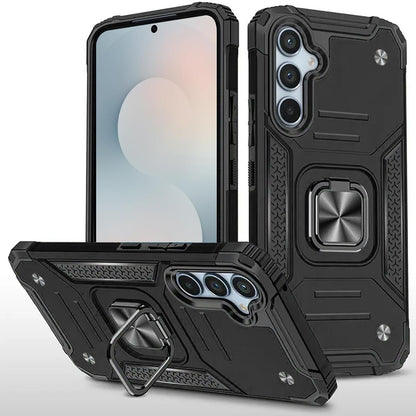 For Samsung Galaxy S26+ / S26 Plus Armor Hybrid Magnetic Stand with Ring Holder Kickstand Shockproof Heavy-Duty Durable Rugged TPU Dual Layer Case Cover