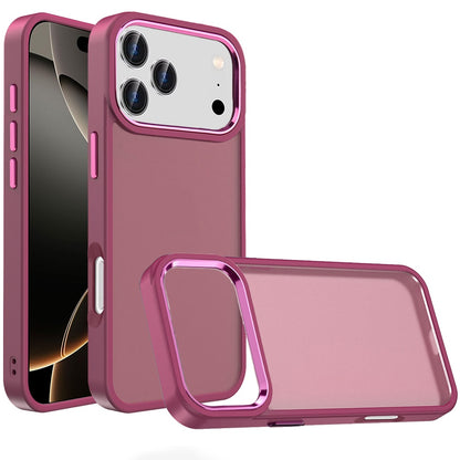 Phone Case for Apple iPhone 17 Pro Max (6.9") Polished Acrylic Hybrid TPU Slim Shockproof Metal Button Thick Durable Grip Camera Protection Anti-Scratch Cover