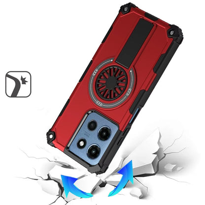 For Motorola Moto G Play 5G 2026 Texture Design Invisible Kickstand Case, MagSafe Compatible Hybrid Shockproof Cover, Car Mount Friendly Case Cover