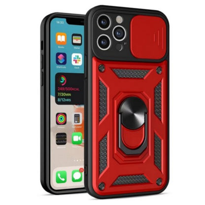 For Samsung Galaxy S26+ / S26 Plus Hybrid Shockproof, Built-in Sliding Camera Lens Protection with Magnetic Finger Ring Stand Holder Case Cover