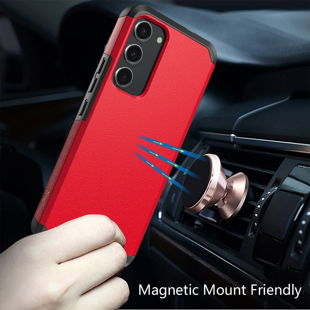 For Samsung Galaxy S23 Fan Edition /S23 FE Slim Tough Shockproof Hybrid with Dual Layer Hard PC + TPU Protection, Armor for Strong Drop & Impact Resistance Case Cover Red